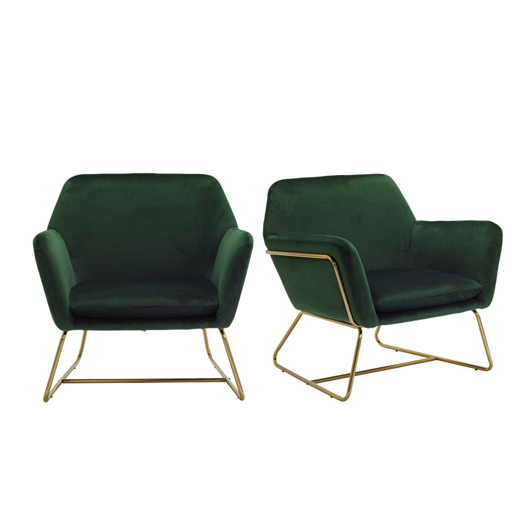 LPD Charles Racing Green Velvet Armchair