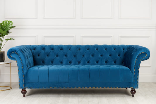 Birlea Chester Blue 3 Seater Fabric Sofa