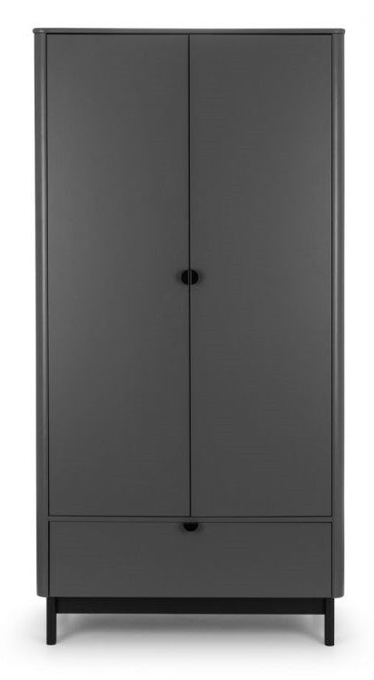 Julian Bowen Chloe Grey 2 Door 1 Drawer Wardrobe