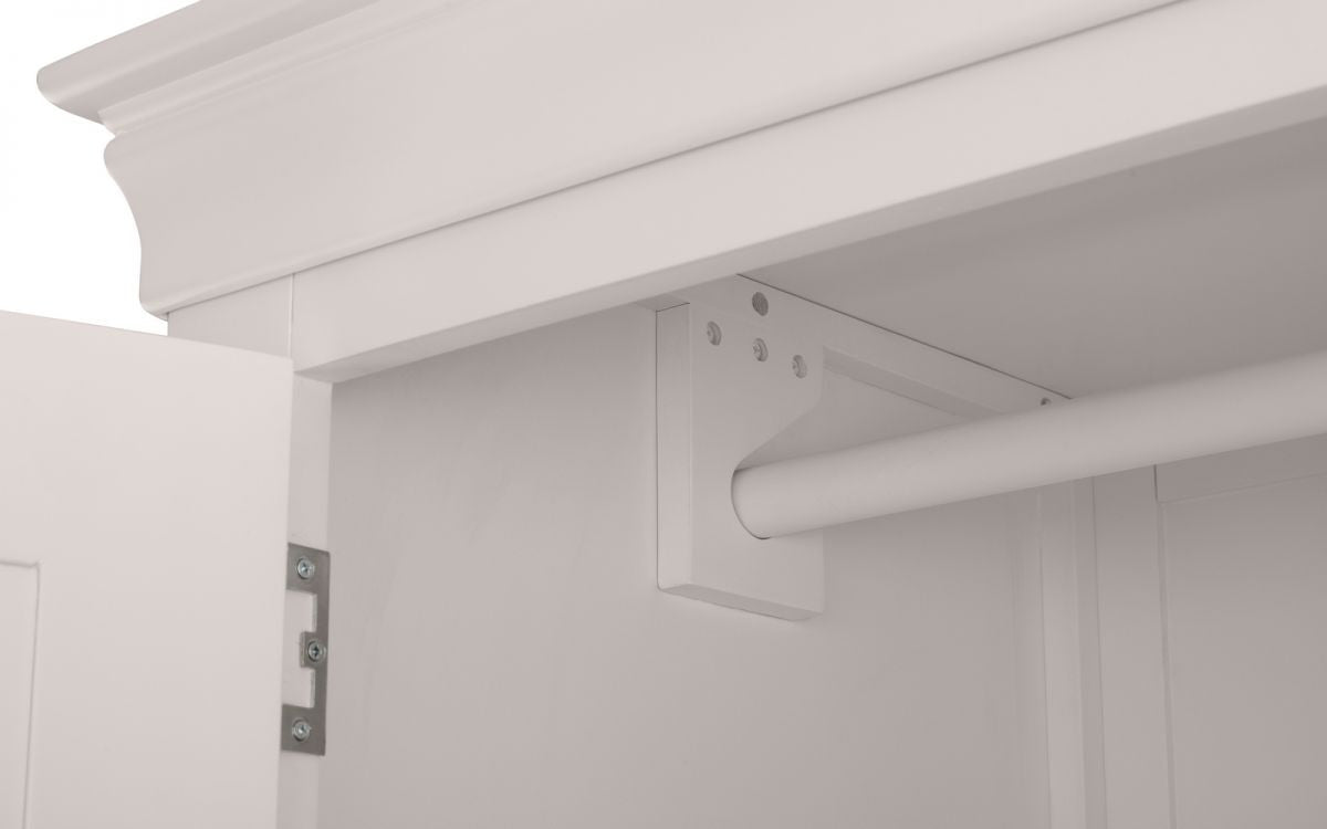 Julian Bowen Clermont Light Grey Wooden 2 Door 1 Drawer Wardrobe