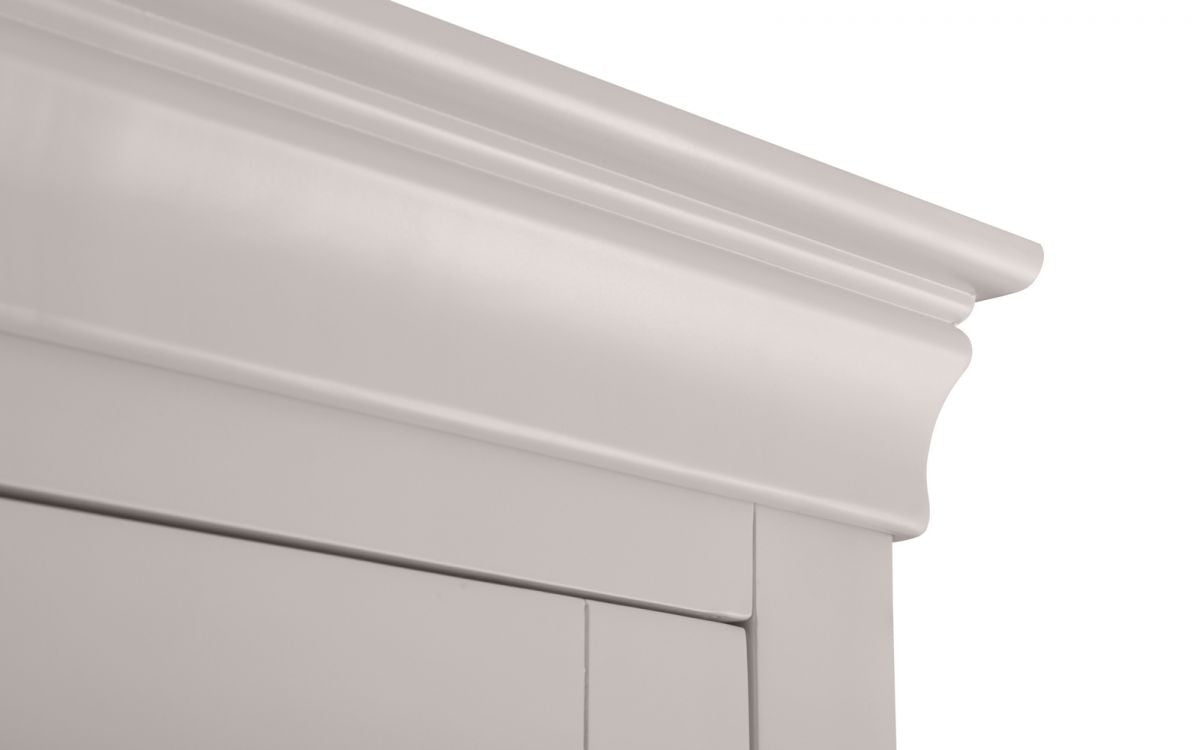 Julian Bowen Clermont Light Grey Wooden 2 Door 1 Drawer Wardrobe