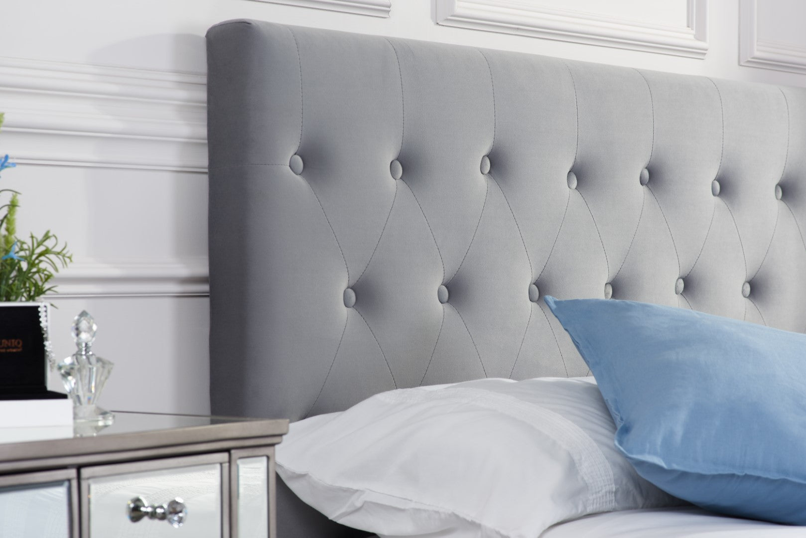 Birlea Cologne 5ft Kingsize Grey Fabric Ottoman Bed Frame