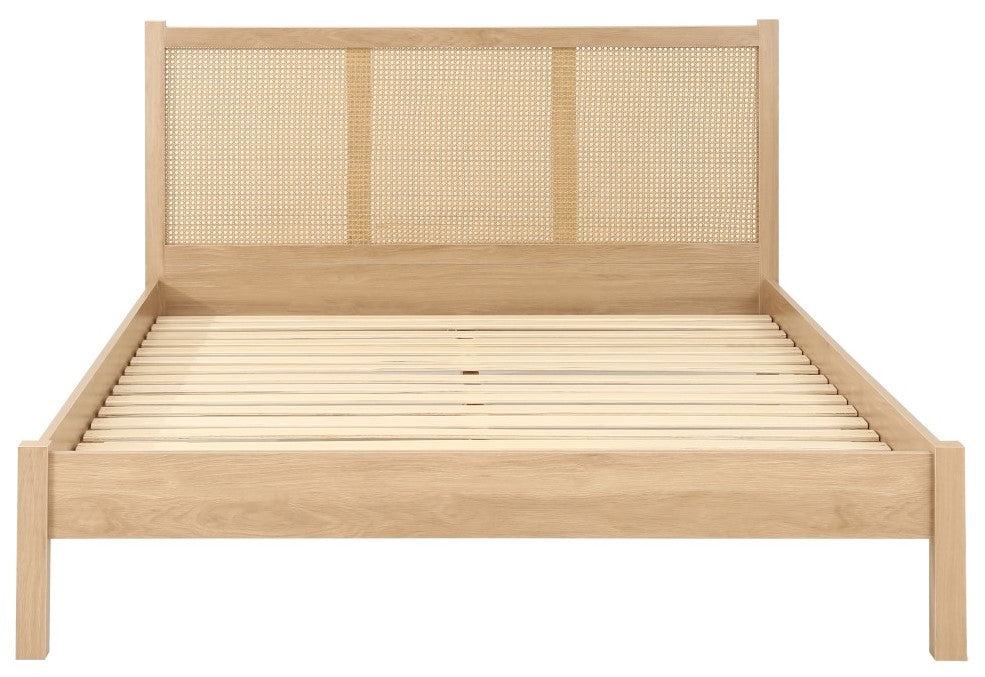 Birlea Croxley 4ft6 Double Oak & Rattan Bed Frame