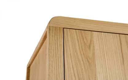 Julian Bowen Curve Solid Oak 2 Door 1 Drawer Wardrobe