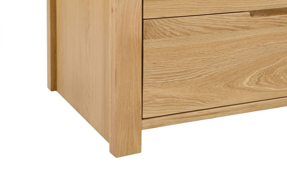 Julian Bowen Curve Solid Oak 2 Door 1 Drawer Wardrobe