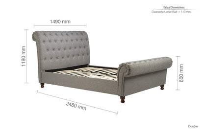 Birlea Castello 4ft6 Double Grey Fabric Bed Frame