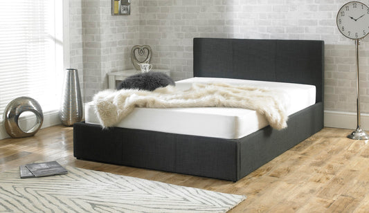 Emporia Stirling 4ft6 Double Charcoal Fabric Ottoman Bed