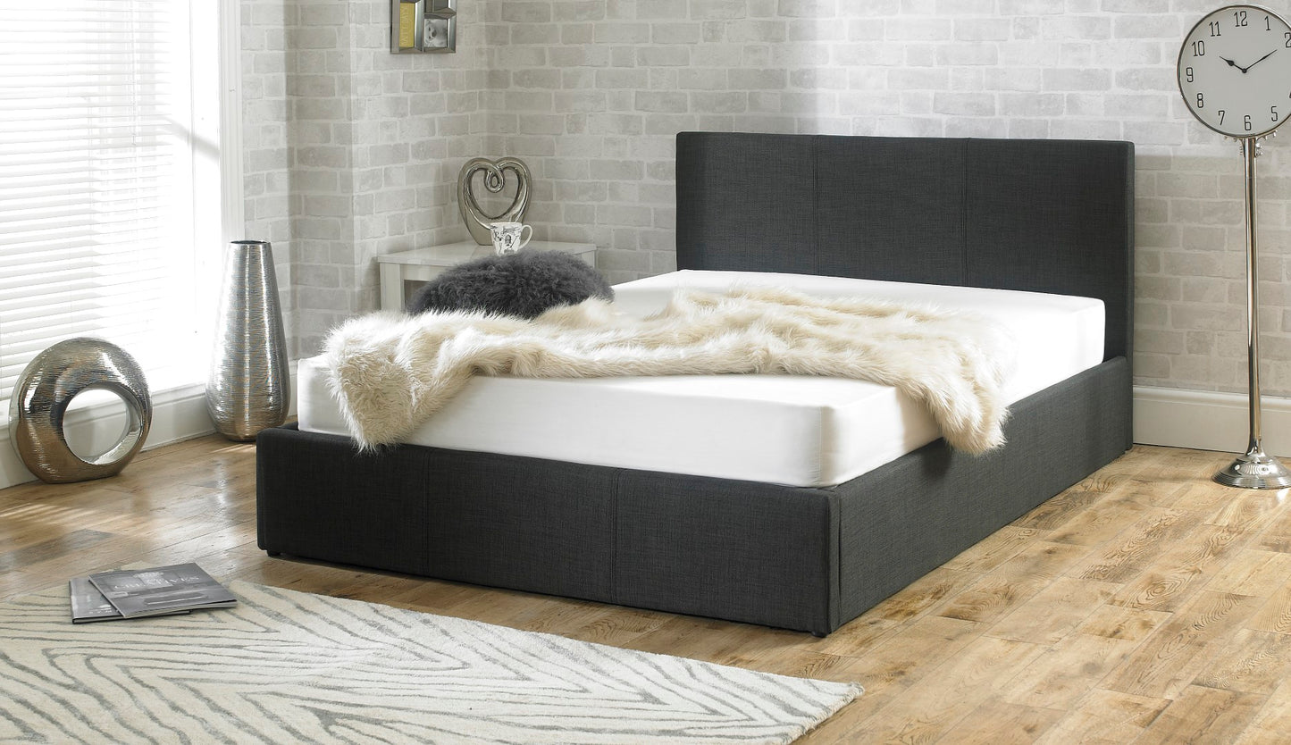 Emporia Stirling 6ft Super Kingsize Charcoal Fabric Ottoman Bed