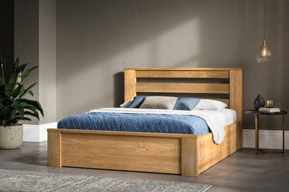 Emporia Charnwood Double Solid Oak Ottoman Bed Frame