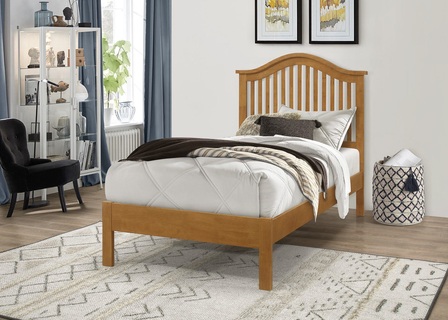 Time Living Chester 3ft Single Oak Wood Bed Frame