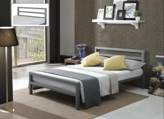 Time Living City Block 5ft Kingsize Grey Metal Bed Frame