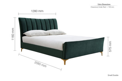 Birlea Clover 4ft Small Double Green Fabric Bed Frame