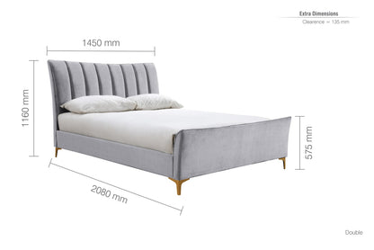 Birlea Clover 4ft Small Double Grey Fabric Bed Frame