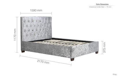 Birlea Cologne 5ft Kingsize Steel Crushed Fabric Bed Frame