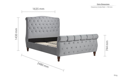 Birlea Colorado 5ft Kingsize Grey Fabric Bed Frame