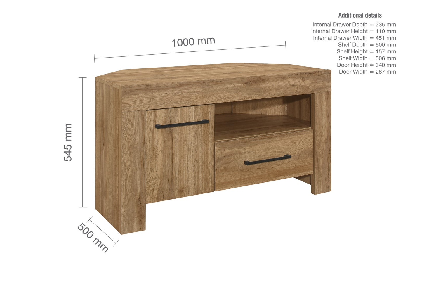 Birlea Compton Oak Corner Tv Unit