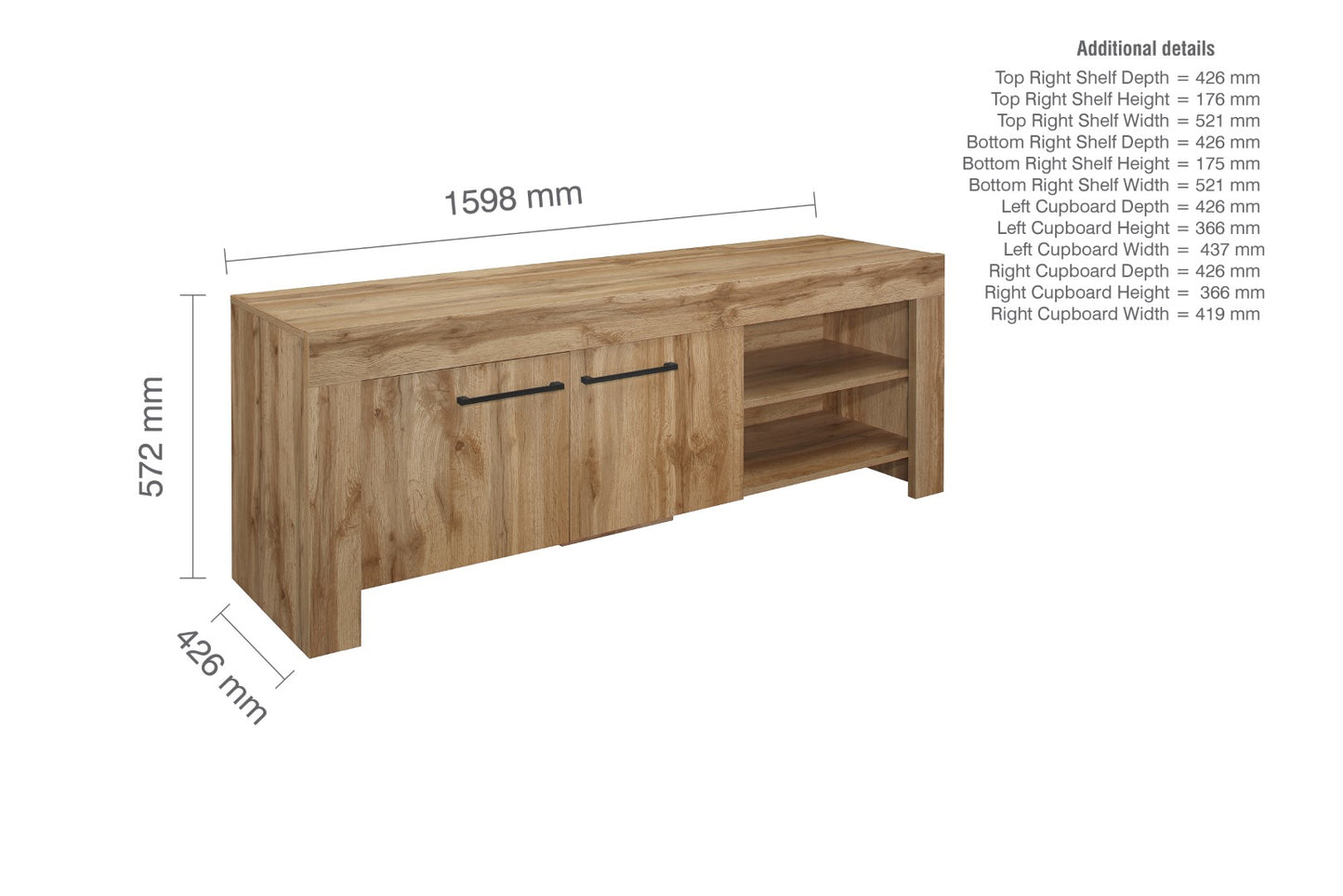 Birlea Compton Oak Tv Unit