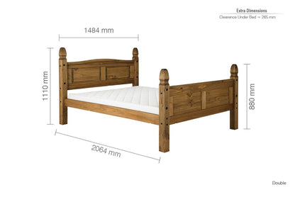 Birlea Corona 4ft6 Double Pine High Footend Bed Frame