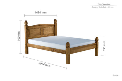 Birlea Corona 4ft6 Double Pine Low Footend Bed Frame