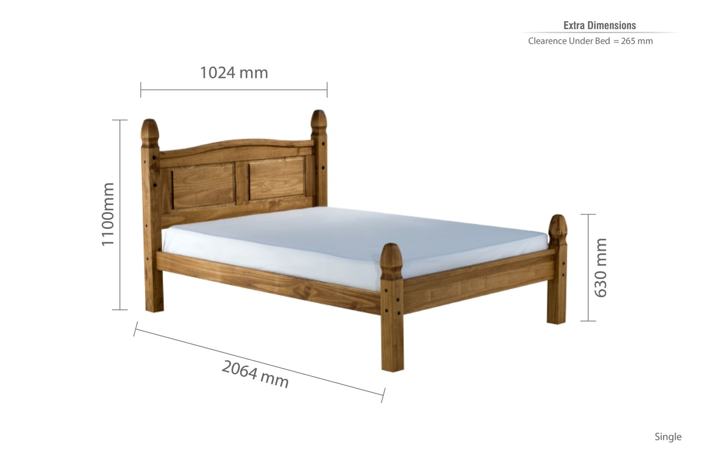 Birlea Corona Pine Low Footend Bed Frame