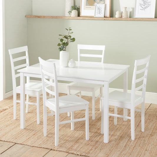 Birlea Cottesmore White Rectangle Dining Set With 4 Upton Chairs