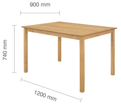 Birlea Cottesmore Oak Rectangle Dining Set With 4 Upton Chairs