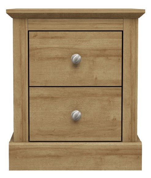 LPD Devon Oak 2 Drawer Bedside Cabinet