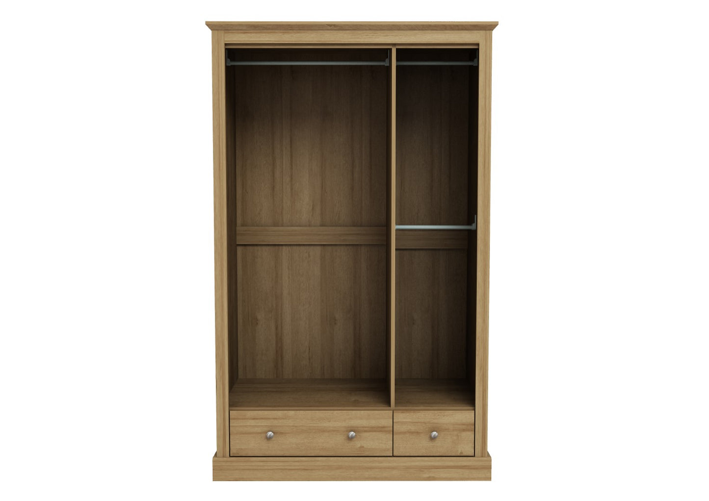 LPD Devon Oak 3 Door 2 Drawer Wardrobe