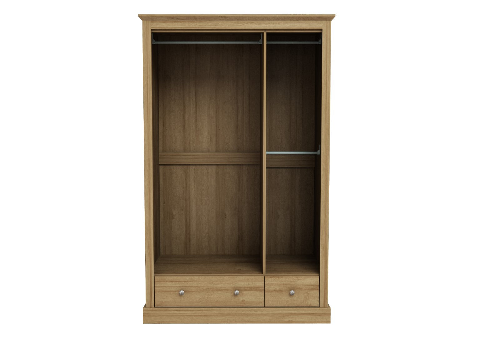 LPD Devon Oak 3 Door 2 Drawer Wardrobe
