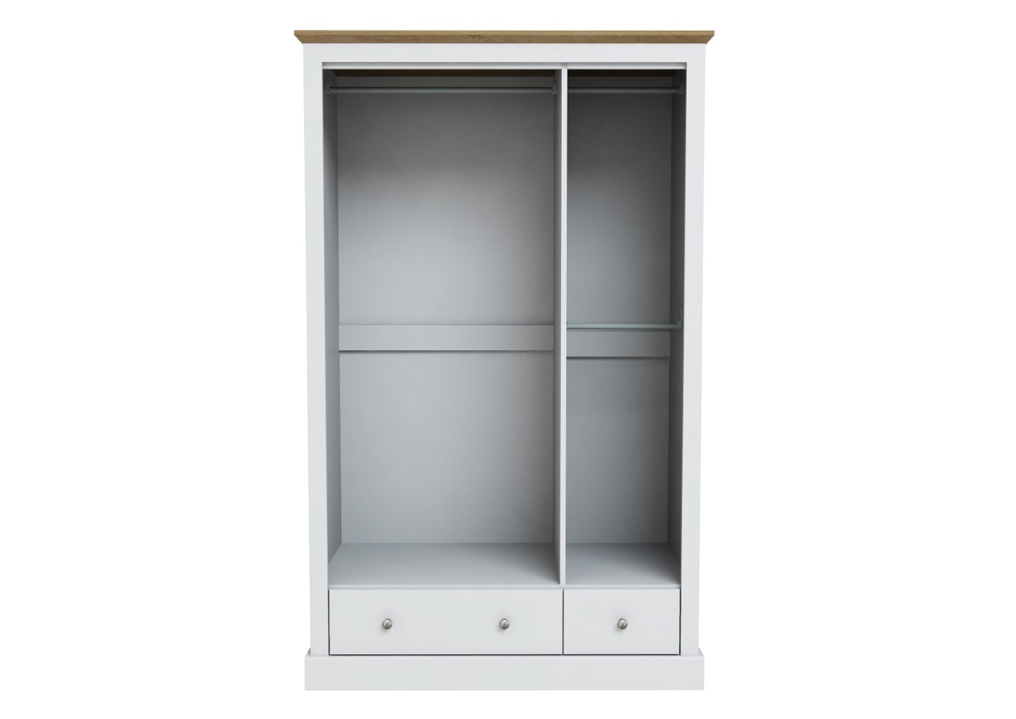 LPD Devon White 3 Door 2 Drawer Wardrobe