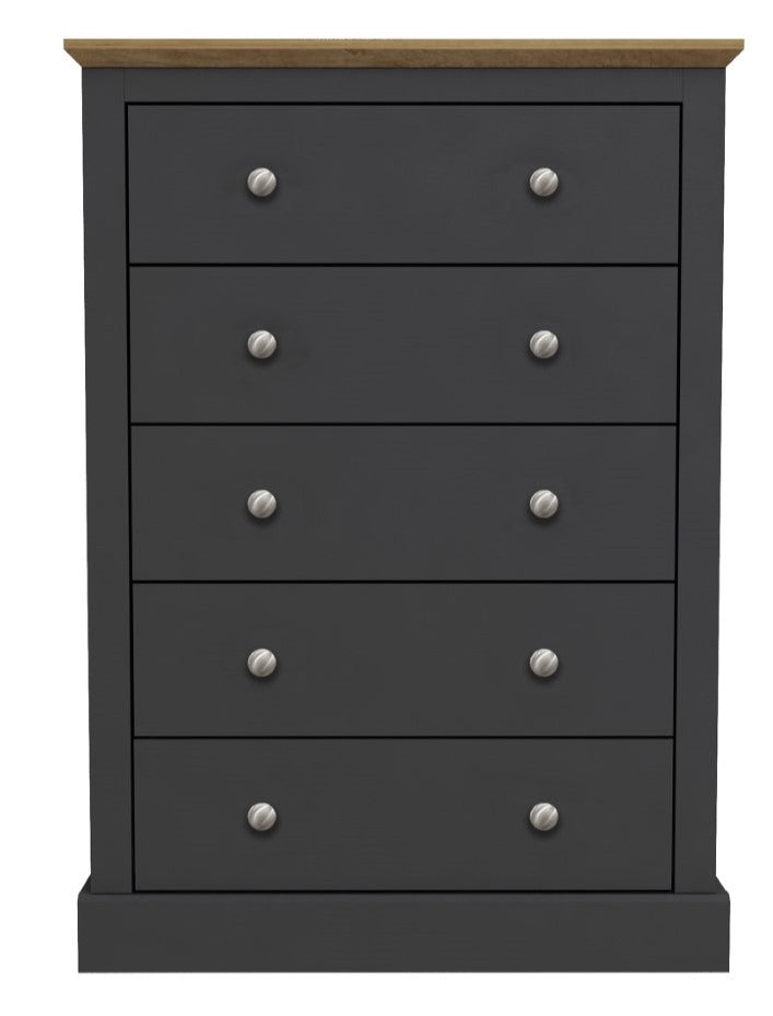 LPD Devon Charcoal 5 Drawer Chest
