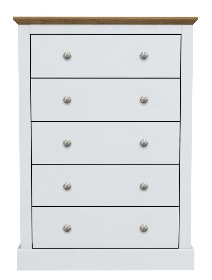 LPD Devon White 5 Drawer Chest