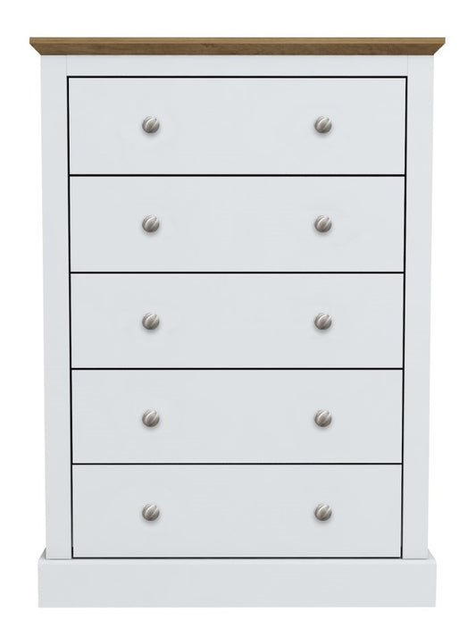 LPD Devon White 5 Drawer Chest