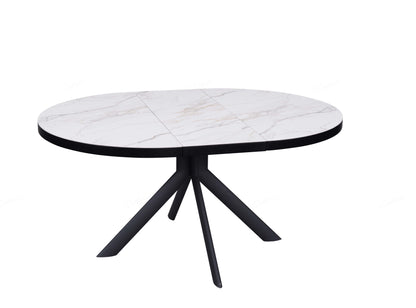 Danello Extending White & Sunset Ceramic Dining Table 120 - 160 cm