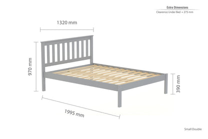 Birlea Denver 4ft Small Double Grey Pine Bed Frame