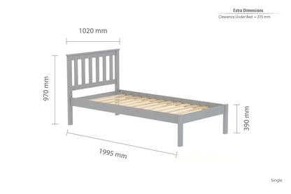 Birlea Denver 3ft Single Grey Pine Bed Frame