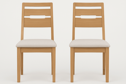 Dining Chair Pair of Curve Oak Dining Chairs CUR403 by julian bowen