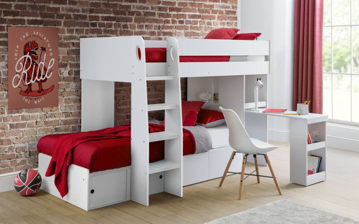 Julian Bowen Eclipse White Wooden Bunk Bed