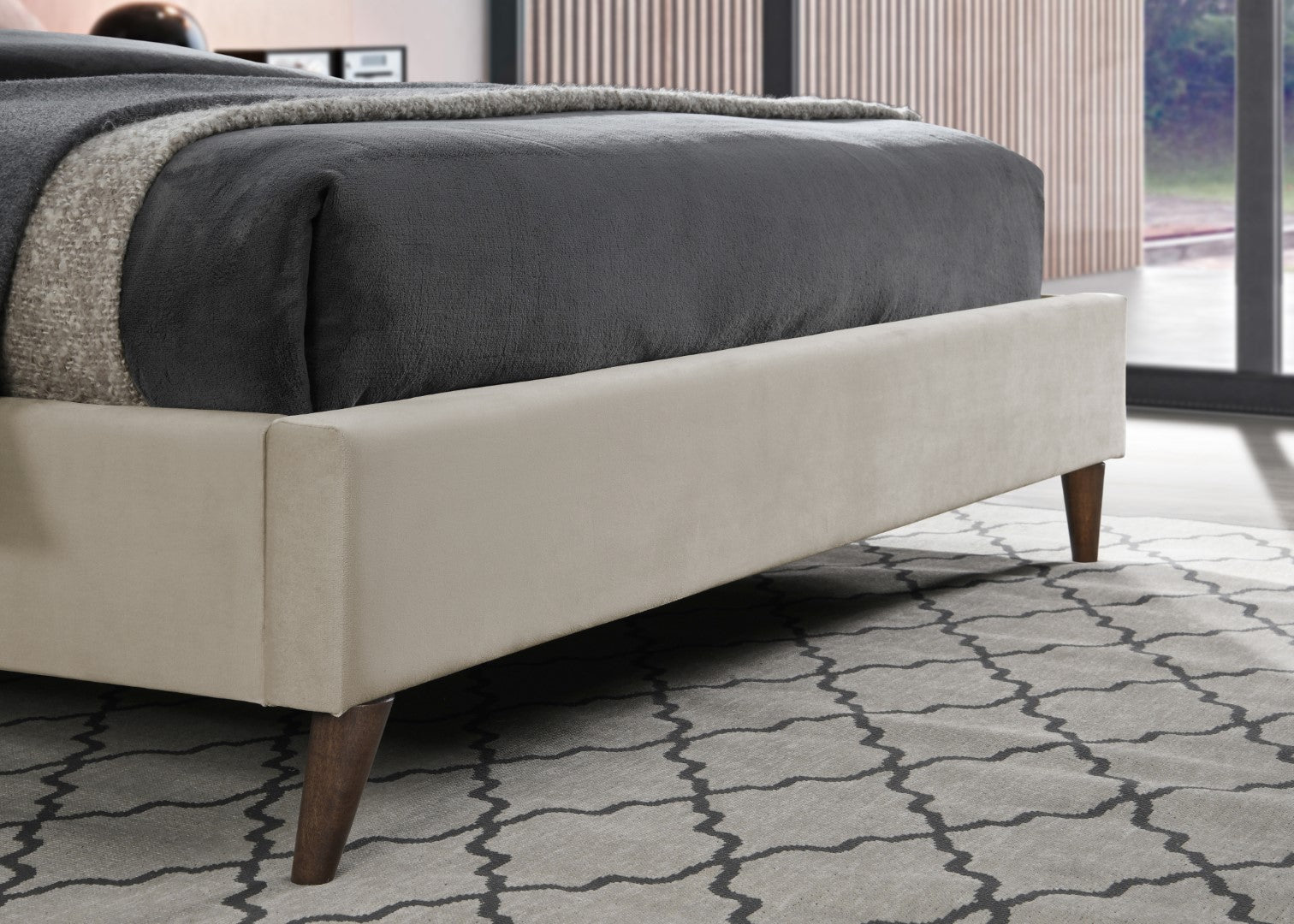 Birlea Elm 4ft Small Double Warm Stone Fabric Bed Frame