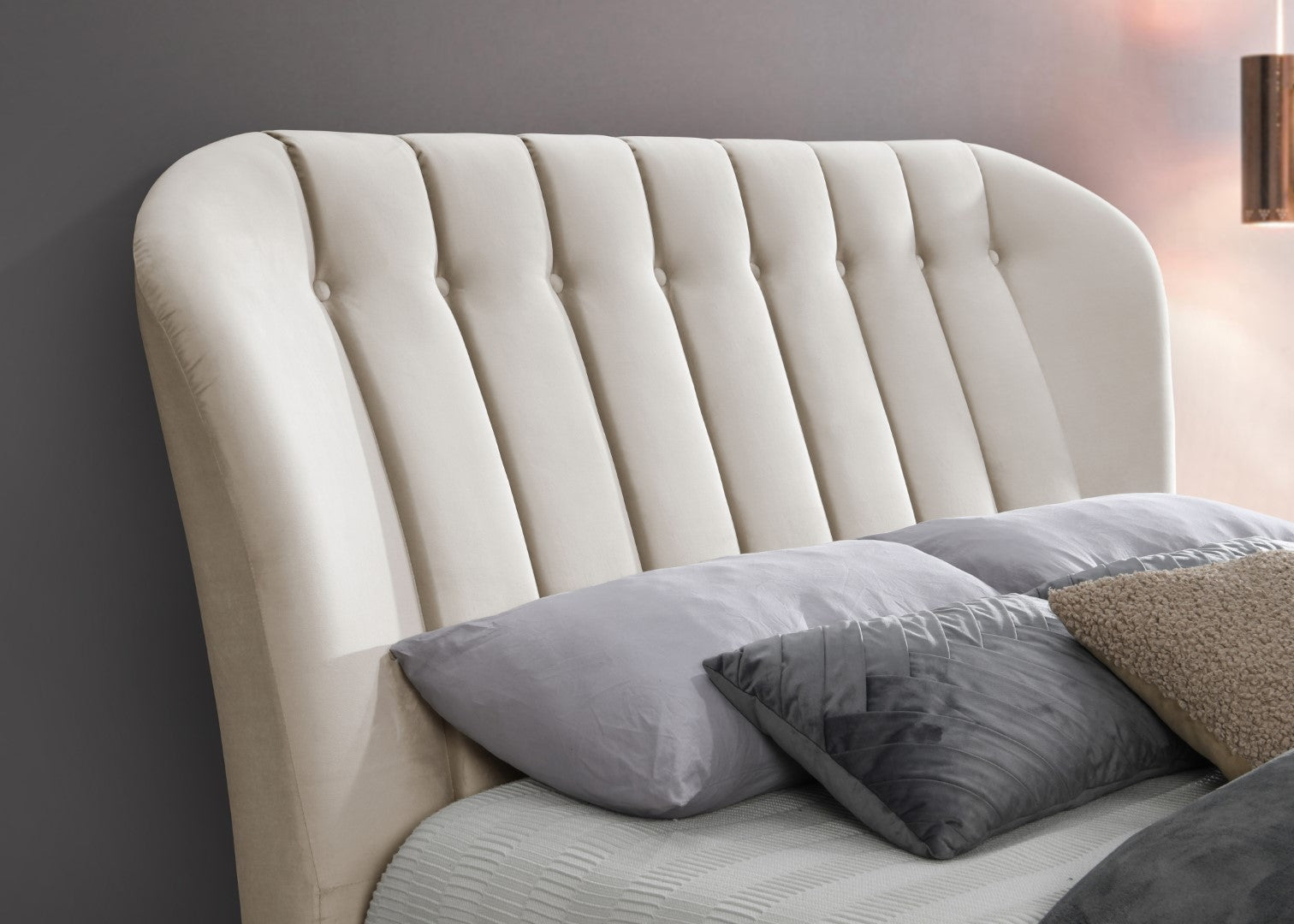 Birlea Elm 4ft Small Double Warm Stone Fabric Bed Frame