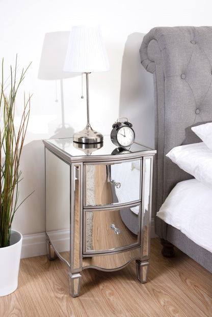 Birlea Elysee Glass 2 Drawer Bedside