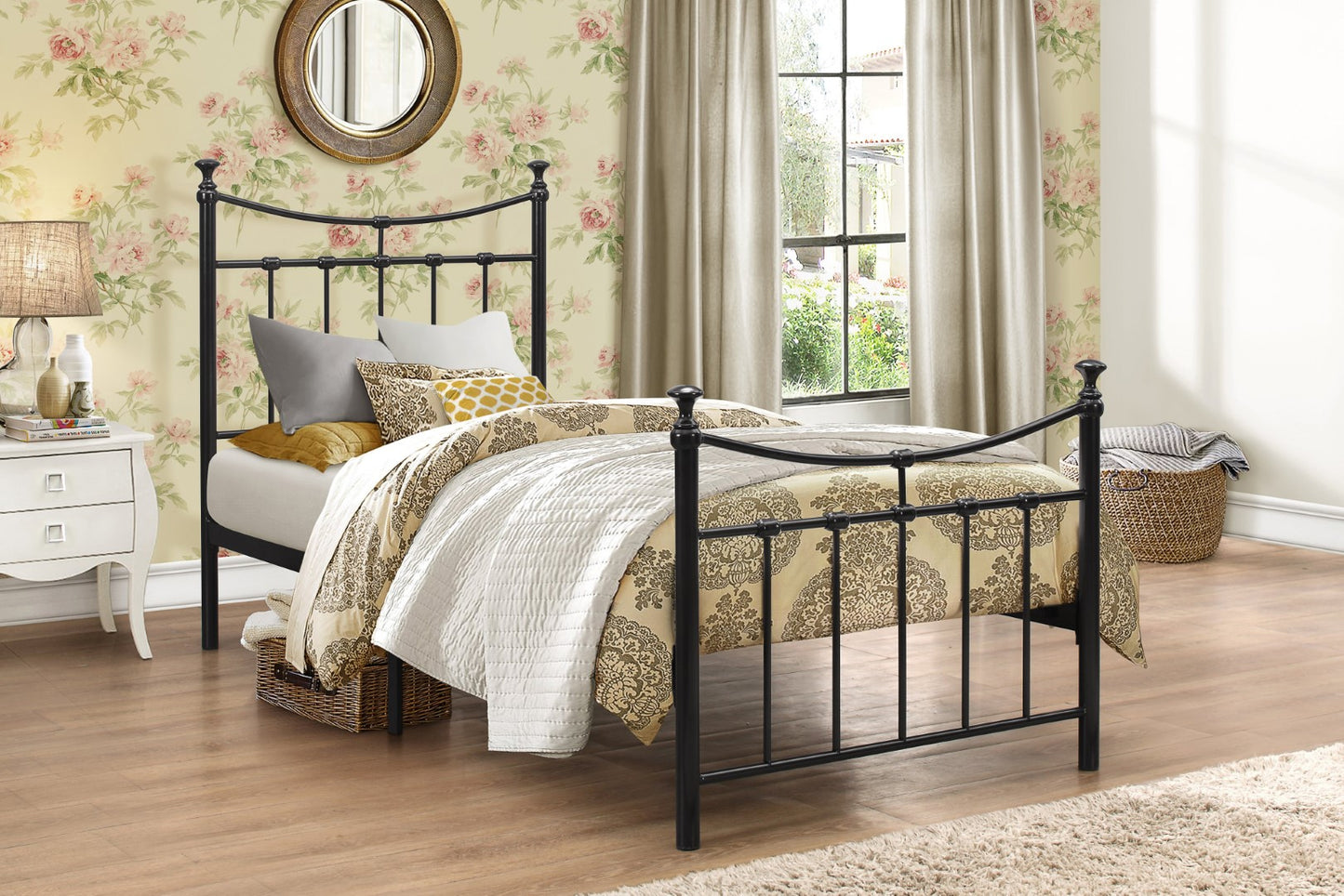 Birlea Emily 3ft Single Black Metal Bed Frame