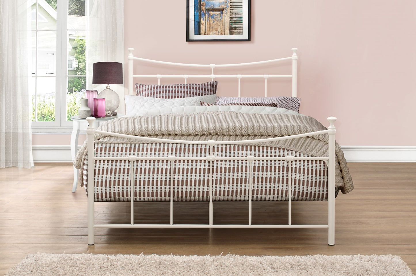 Birlea Emily 4ft6 Double White Metal Bed Frame