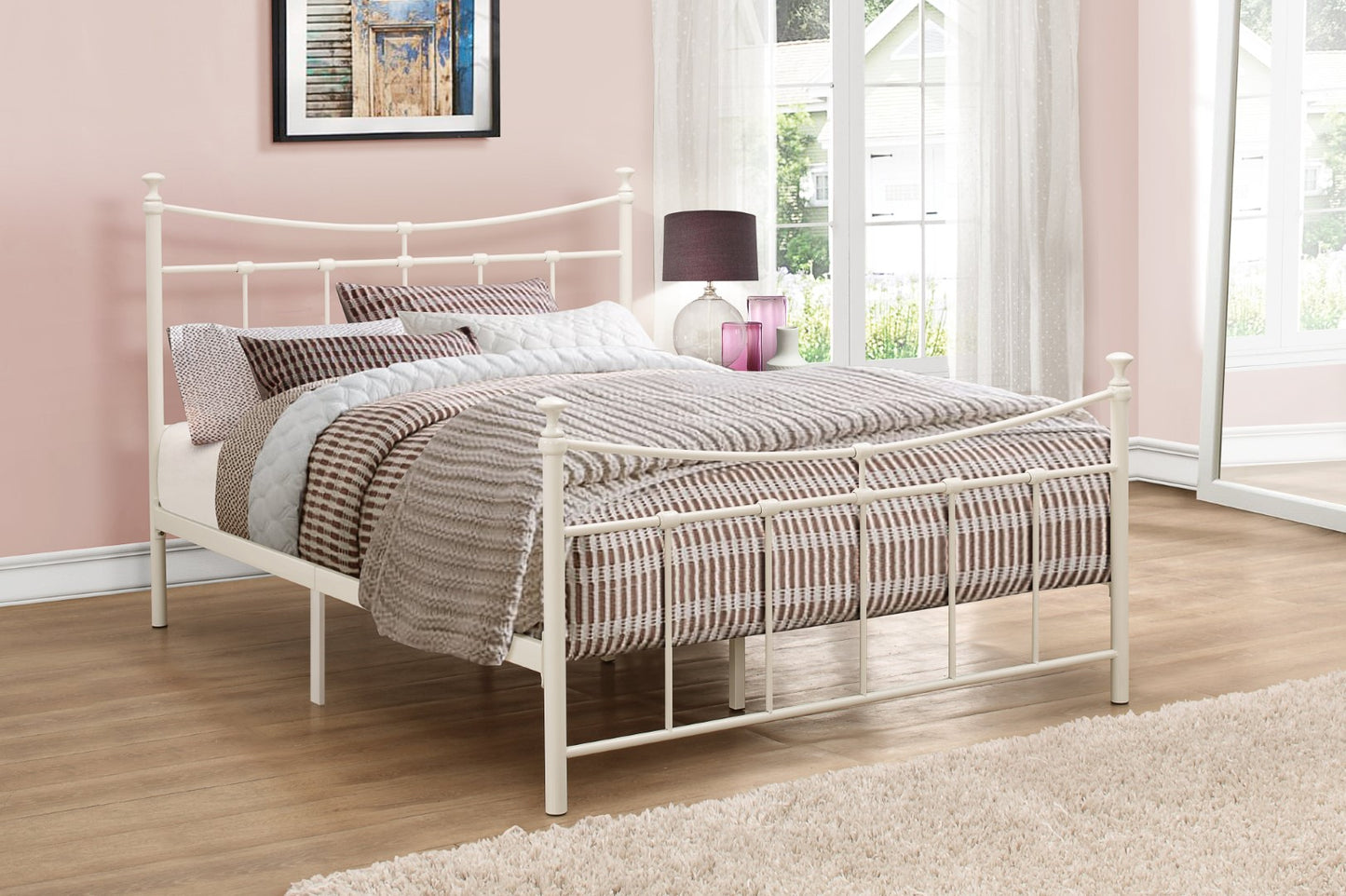 Birlea Emily 4ft6 Double White Metal Bed Frame