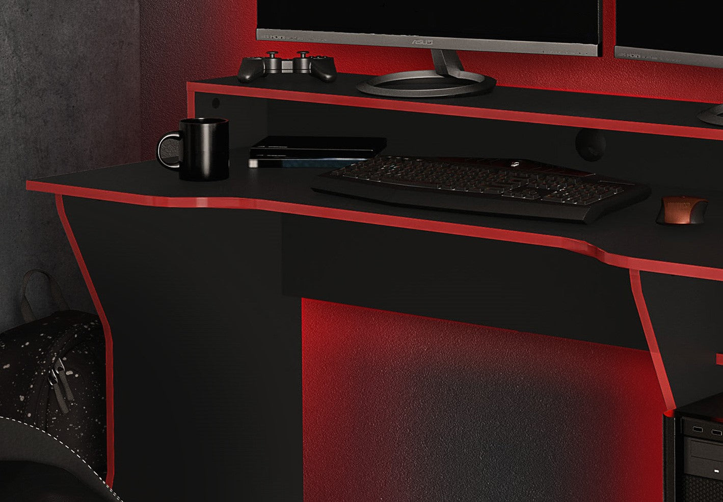 Birlea Enzo Black & Red Gaming Computer Desk