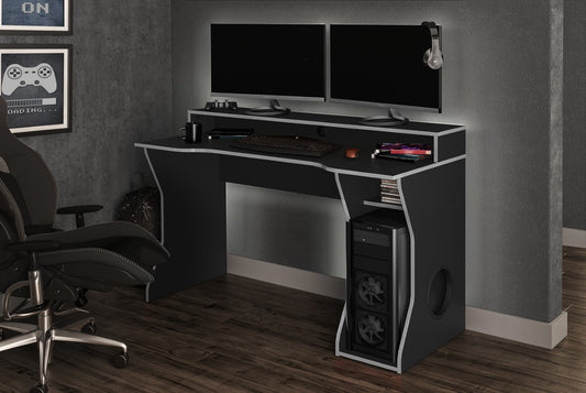 Birlea Enzo Black & Silver Gaming Computer Desk
