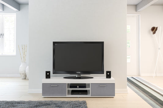 Birlea Edgeware White & Grey Tv Unit