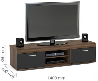 Birlea Edgeware Walnut & Black Tv Unit