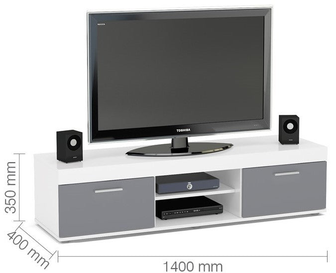 Birlea Edgeware White & Grey Tv Unit