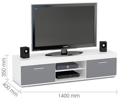 Birlea Edgeware White & Grey Tv Unit